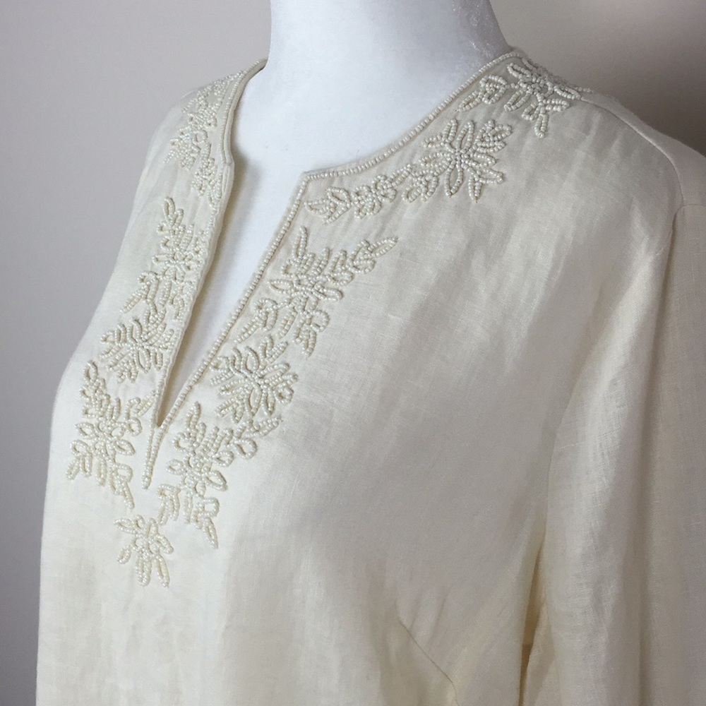 Lands' End - Seed Bead Linen Tunic - Picture 4 of 7